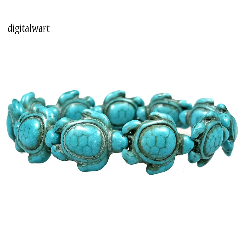 Kỹ Thuật Số| Vòng Tay Unisex Đính Đá Ngọc Lam Giả Hình Động Vật Biển Hawaiian Thân Thiện Với Môi Trường