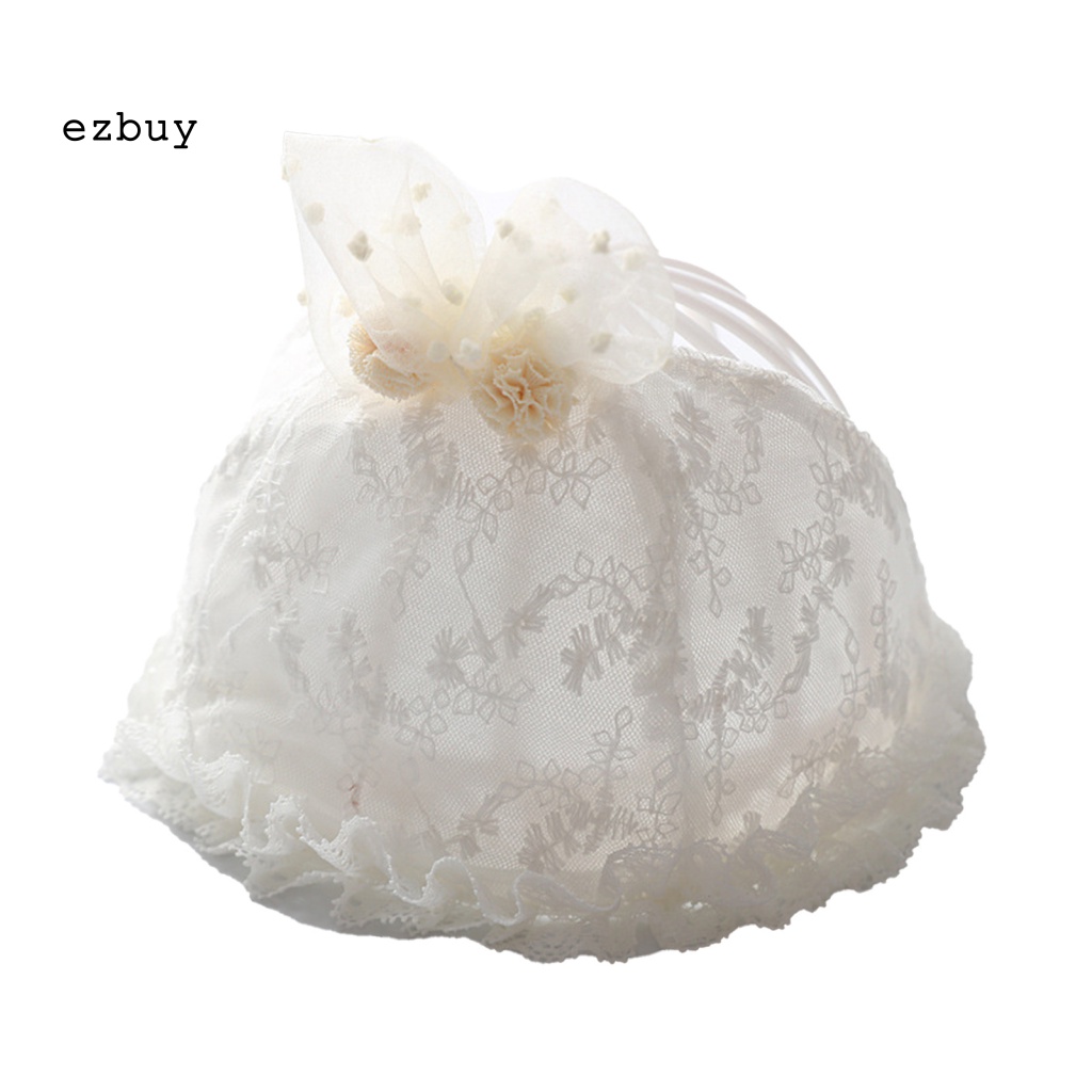 Mũ Trùm Đầu Thoáng Khí Phối Ren Hình Tai Thỏ Thời Trang Mùa Hè Cho Bé