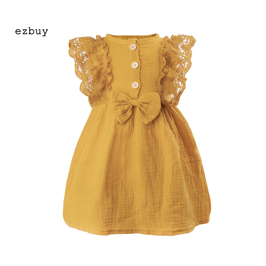 Đầm Cotton Sát Nách Thắt Nơ Thân Thiện Với Da Thời Trang Mùa Hè Cho Bé Gái