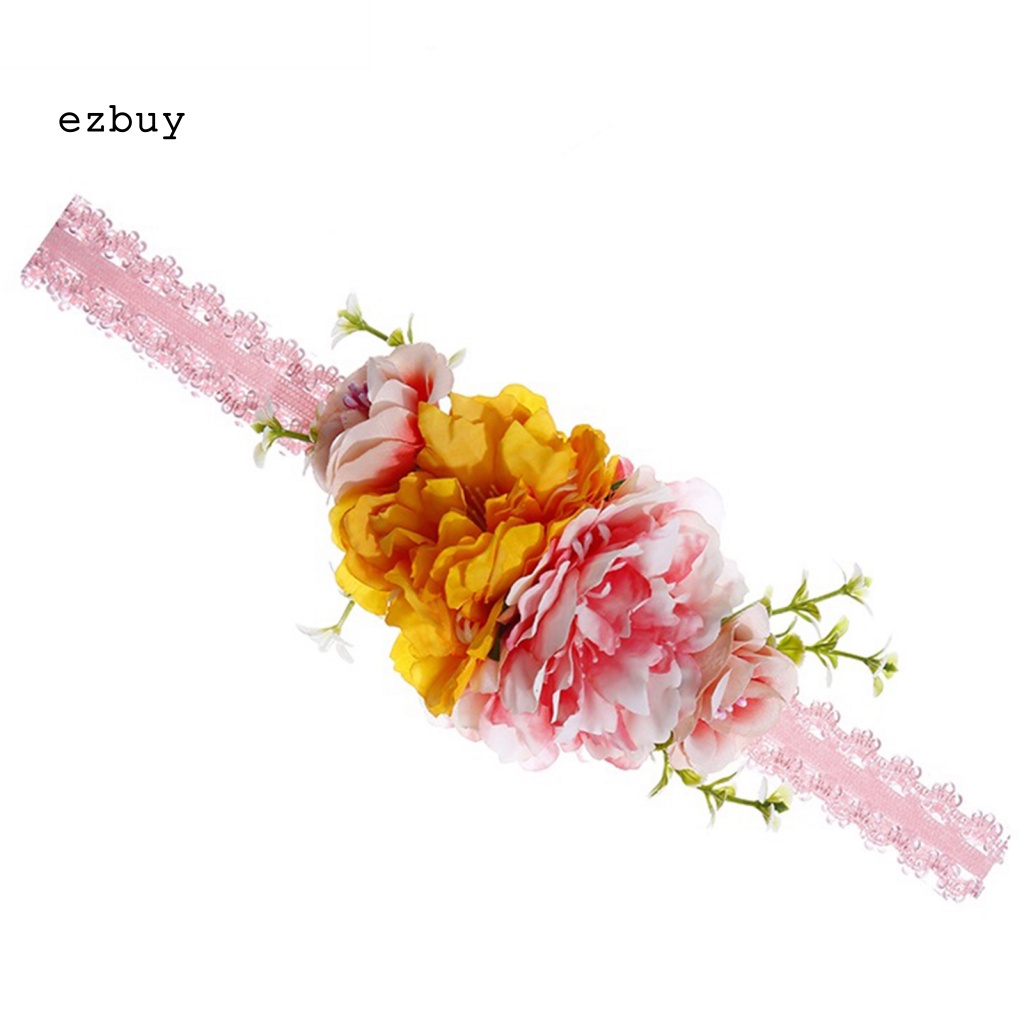 [EY] Băng Đô Hoa Co Giãn Mô Phỏng Tối Giản Dễ Phối Đồ Làm Phụ Kiện Chụp Ảnh Cho Bé