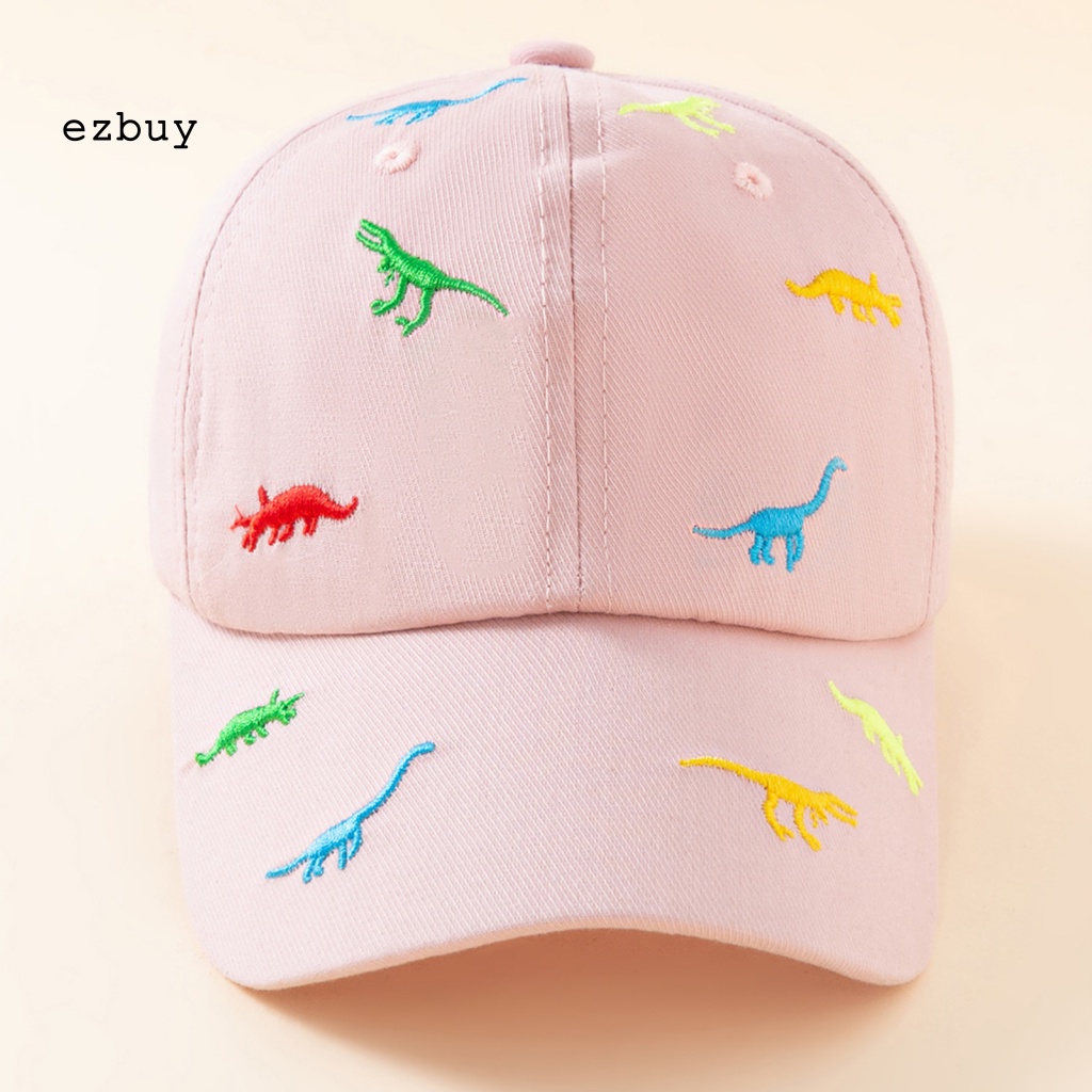 Mũ Lưỡi Trai Thêu Hình Khủng Long Hoạt Hình Thoáng Khí Thoải Mái Dành Cho Trẻ Em