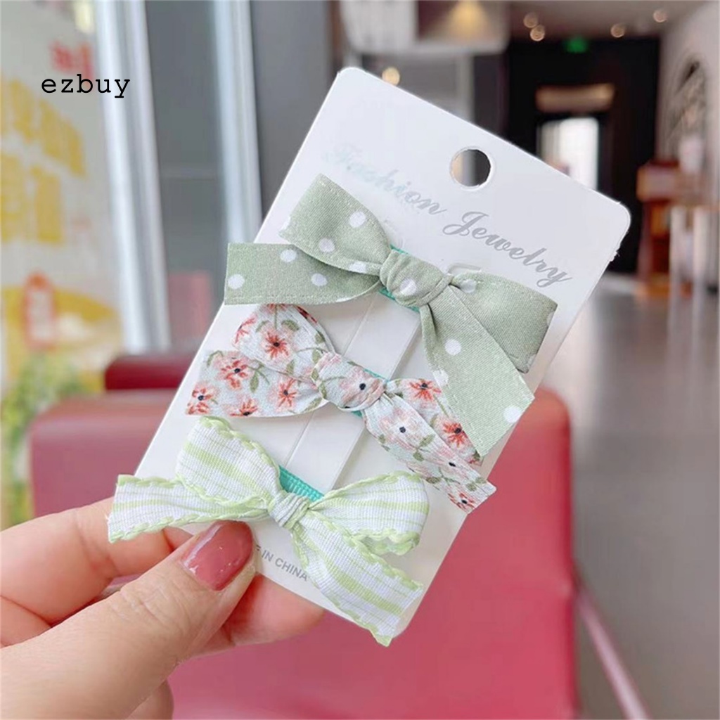 Kẹp Tóc Nơ In Hoa Dễ Thương Thoáng Khí Cho Bé Gái