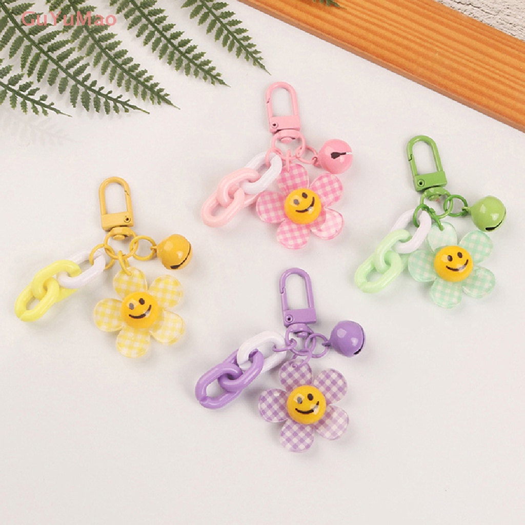 1 Móc Khóa Hình Bông Hoa / Mặt Cười Nhiều Màu Sắc Dễ Thương Cho Nữ
