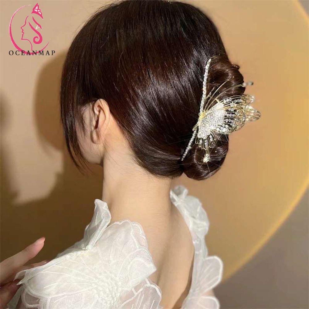Kẹp Tóc Hình Bướm / Cá Mập Đính Đá Zircon Tinh Tế Cho Nữ