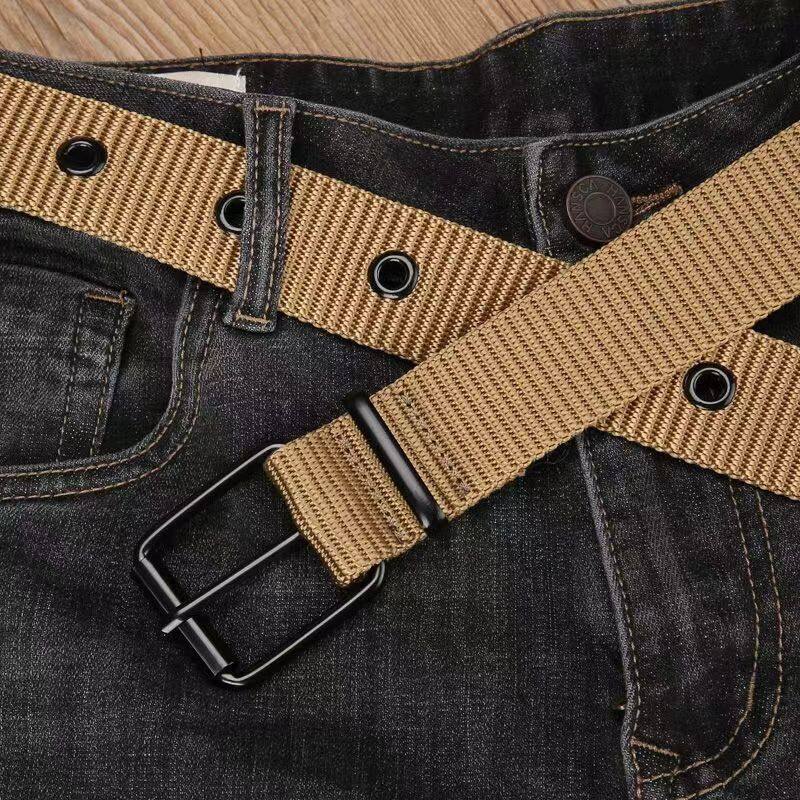 Thắt Lưng Nylon 18 Lỗ Phối Khóa Thép Thời Trang Cho Nam