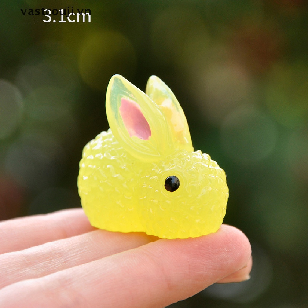 1 Mô Hình Thỏ VASTJI Mini Bằng Nhựa Phát Quang Trang Trí Tiểu Cảnh