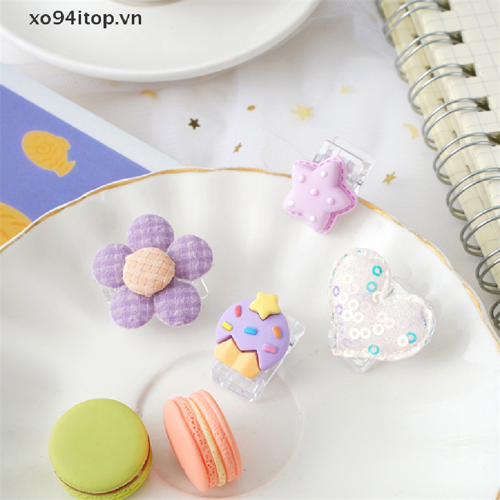 Set 4 Kẹp Sách Hình Động Vật / Thỏ / Gấu Hoạt Hình Bằng Acrylic Trang Trí Sổ Tay Để Bàn