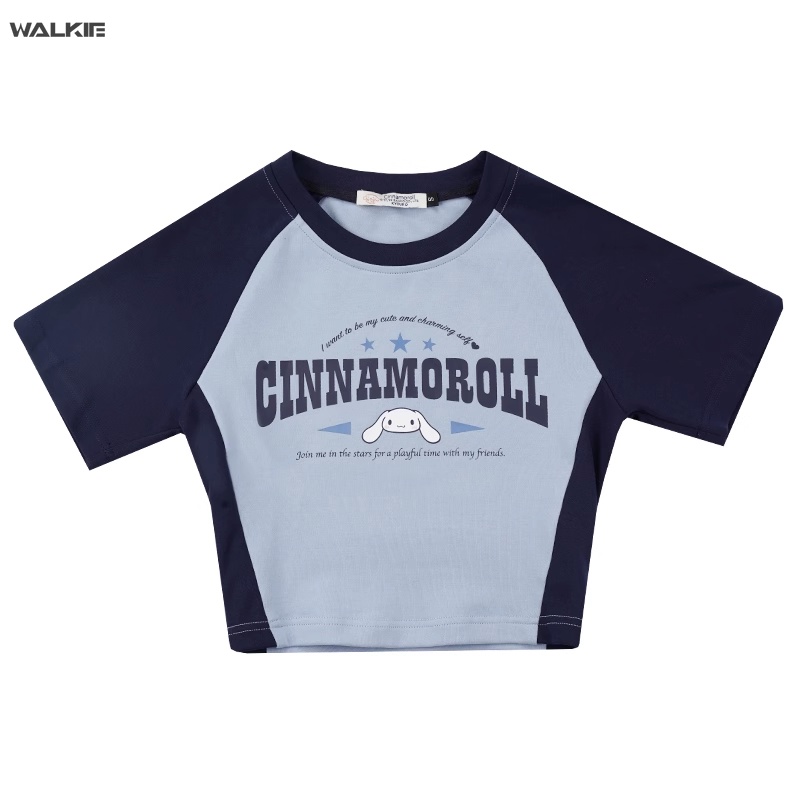 Áo Thun Ngắn Tay In Hoạt Hình Sanrioed My Melody Cinnamoroll Kuromi Spicy Cho Nữ