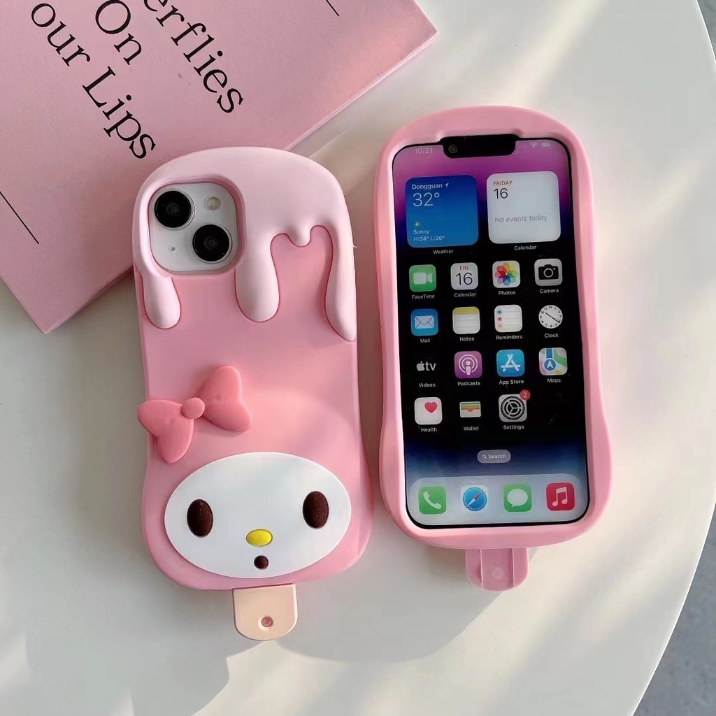 Ốp Điện Thoại Silicon TPU Mềm Hình Que Kem Sanrio 3D Cho iPhone 14 13 12 11 Pro Max XR X / Xs 7 8 Plus