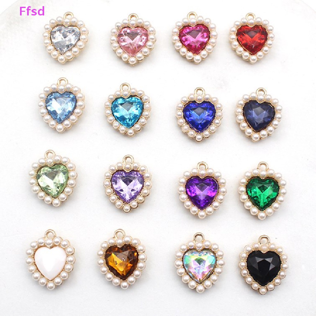 Mặt Ngọc Trai Kim Loại Hình Trái Tim 21 * 18MM Tự Trang Trí Quần Áo