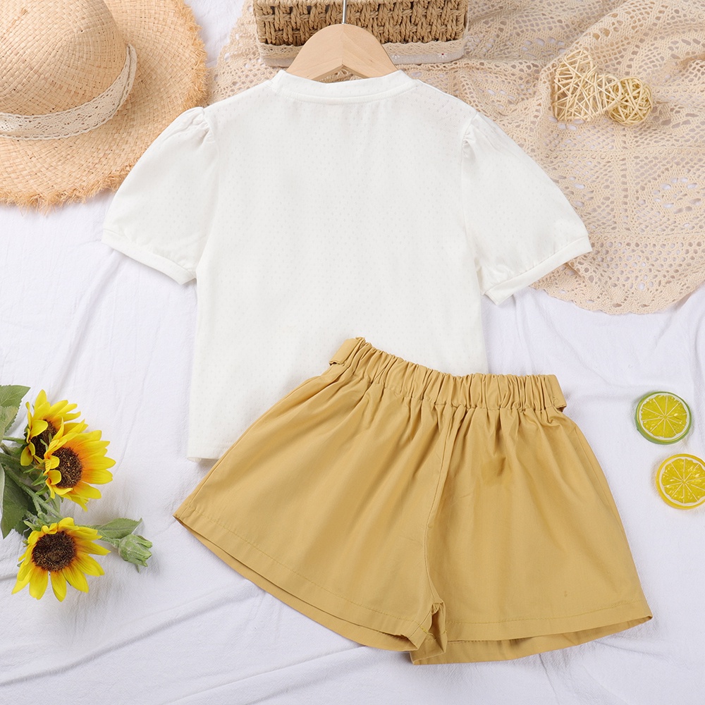 Set đồ mùa hè 2 món BEAR LEADER gồm áo thun và quần ngắn in hoa phong cách Hàn Quốc 2023 cho bé gái 2-6 tuổi