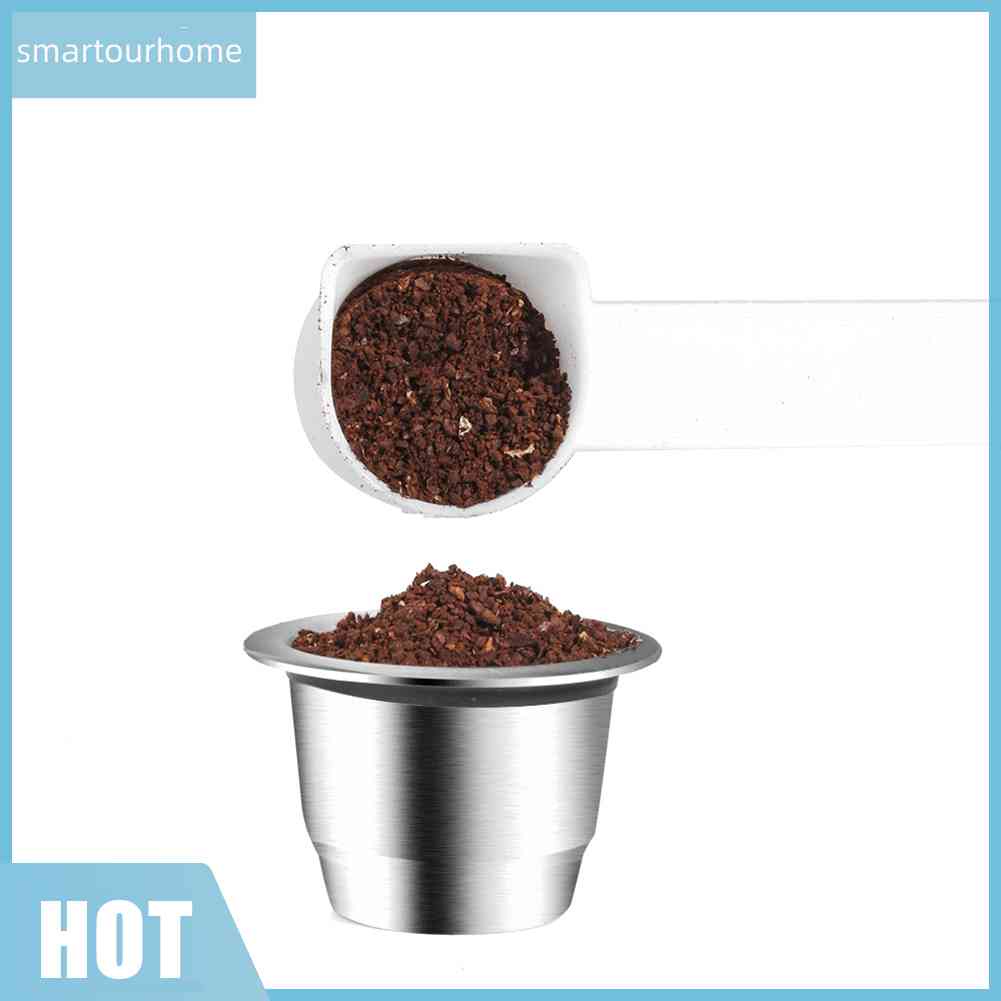 Viên Nén Cà Phê Bằng Thép Không Gỉ Tái Sử Dụng Được Kèm Tamper Cho Nespresso