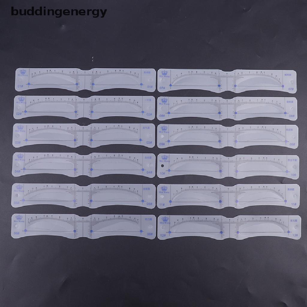 {BUDDI} Set 12 Khuôn Kẻ Định Hình Lông Mày Trang Điểm {BUDDI}
