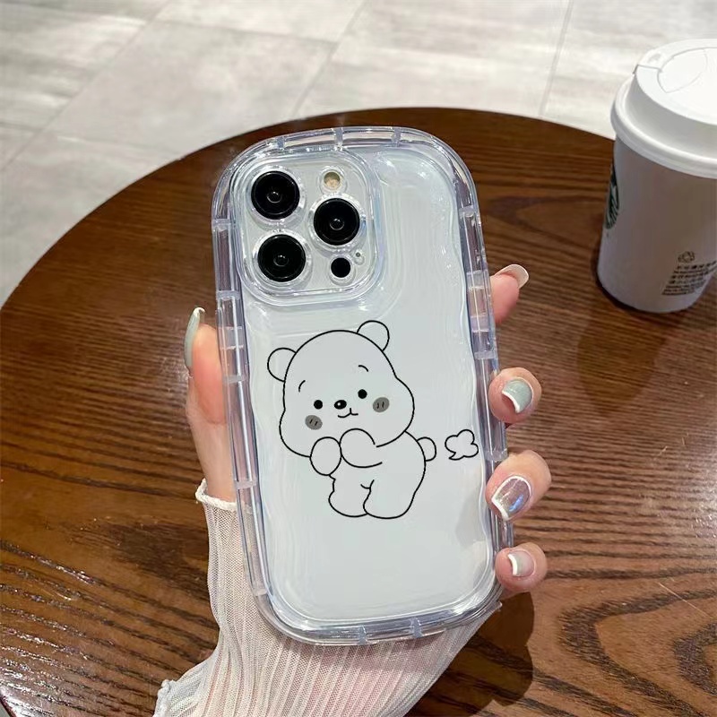 Ốp Điện Thoại Silicon TPU Mềm Chống Sốc Hình Gấu Hoạt Hình Cho Iphone 14 Plus 13 Pro Max 12 Mini 11 X Xs Xr 8 7