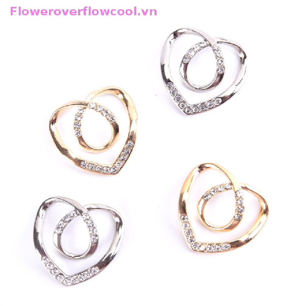 Ghim Cài Áo Hình Trái Tim Đính Pha Lê Lụa Thời Trang Cho Nữ