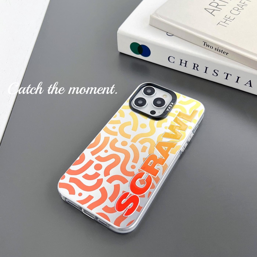 Ốp Điện Thoại Silicon Mềm Trong Suốt In Chữ Hai Mặt Màu Gradient Thời Trang Chống Rơi Cho iPhone 14 13 12 Pro Max