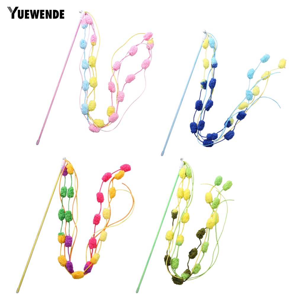 Gậy Trêu Mèo Chống Cắn Đính Bóng Lông Màu Sắc Tương Tác