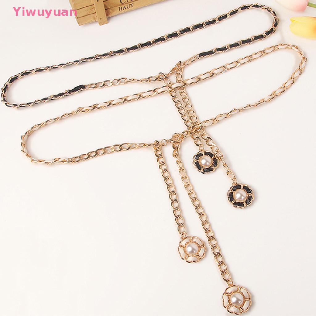 Thắt Lưng Dây Xích Bằng Kim Loại Màu Vàng Trang Trí Đầm Phong Cách Punk Mới