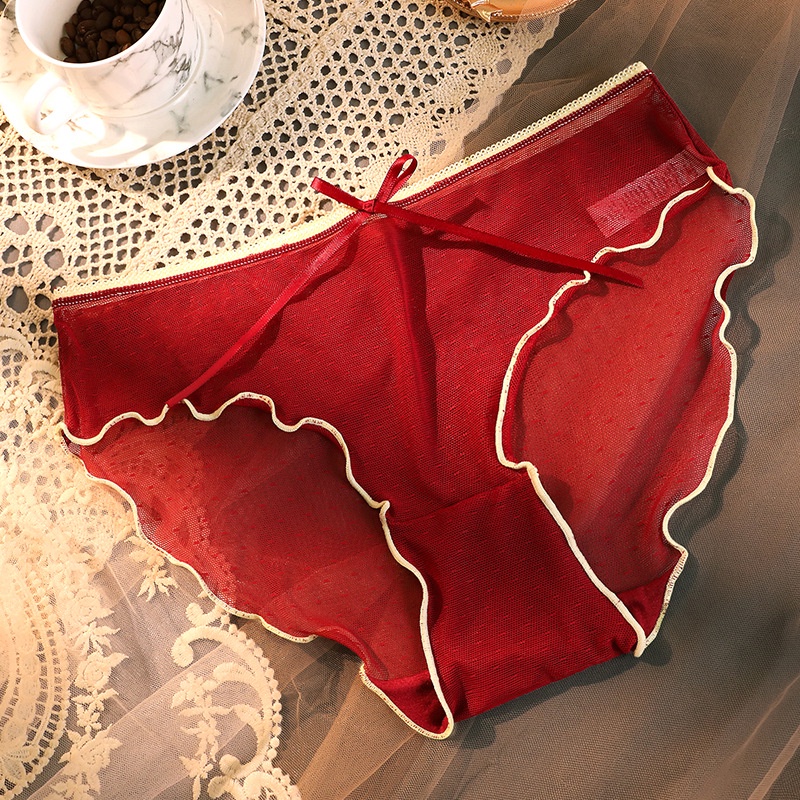 Quần Lót Tam Giác Phối Ren Lưới Siêu Mỏng Trong Suốt Thời Trang Mùa Hè Quyến Rũ Cho Nữ