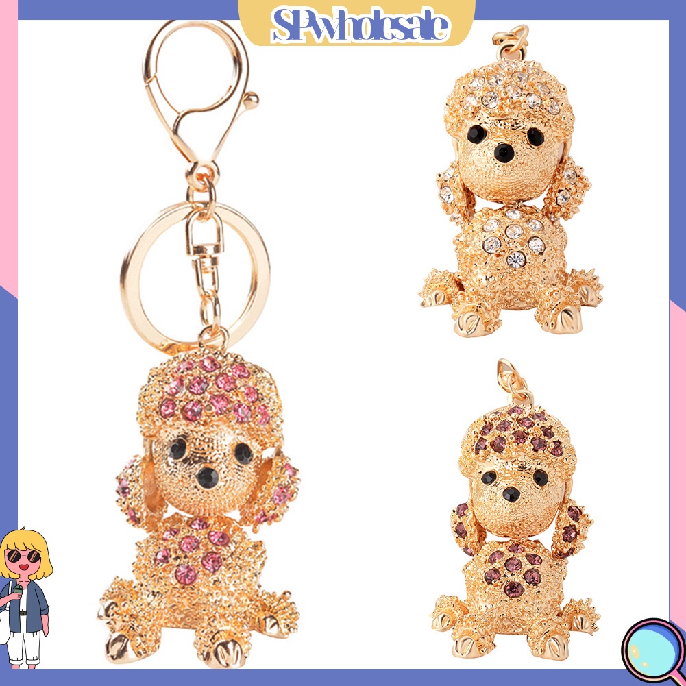 <SPwholesale> Móc Khóa Hình Cún Poodle Đính Đá Dễ Thương