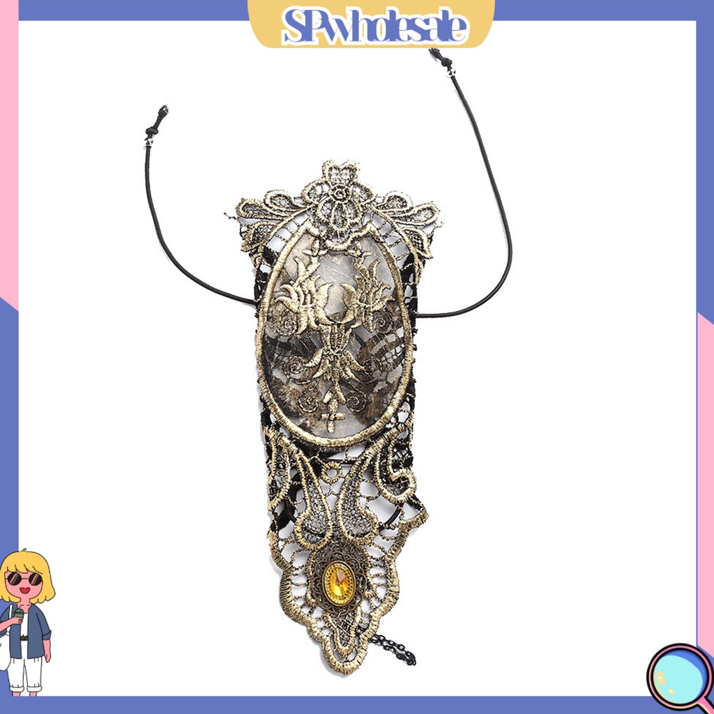 <SPwholesale> 1 Đôi Găng Tay Ren Hoa Xuyên Thấu Hóa Trang Halloween Cho Người Lớn