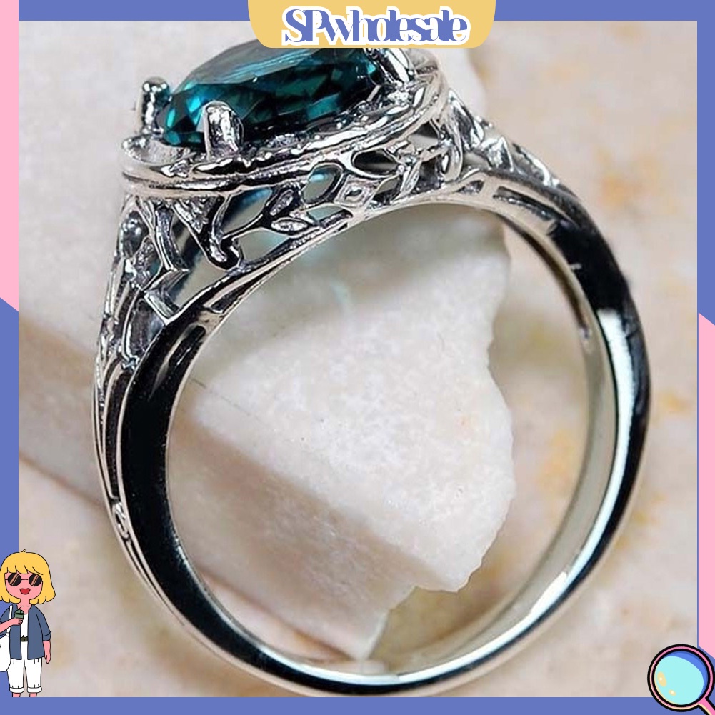 <SPwholesale> Nhẫn Khảm Đá Lớn Phong Cách Retro Vintage Cho Nữ