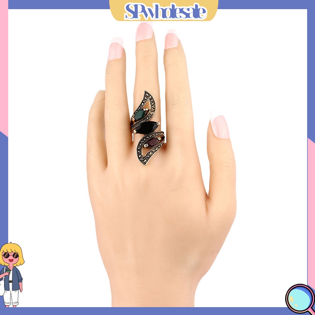 <SPwholesale> Nhẫn Đeo Khớp Ngón Tay Đính Đá Nhiều Màu Sắc Phong Cách Thổ Nhĩ Kỳ
