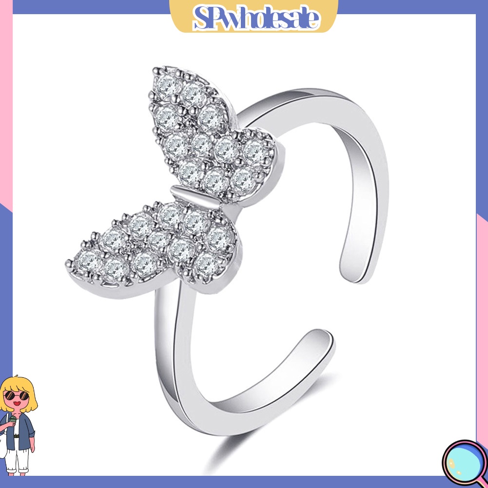 <SPwholesale> Nhẫn Hở Hình Bướm Đính Đá Thời Trang Cho Nữ