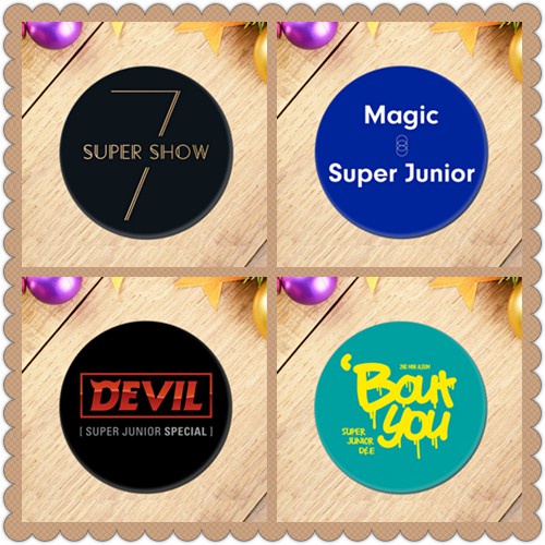 Huy Hiệu Trang Trí Hình Super Junior