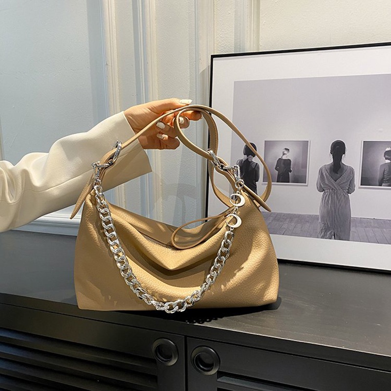 Túi Xách Cỡ Lớn Phối Dây Xích Đeo Vai Kiểu retro Hàn Quốc Thời Trang Cho Nữ