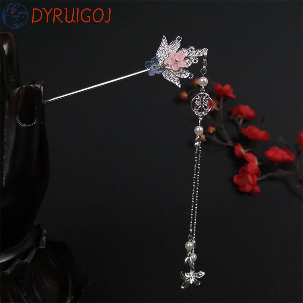 Kẹp Tóc Hình Hoa Đơn Giản Ngọt Ngào Phong Cách Hán Phục Cho Nữ