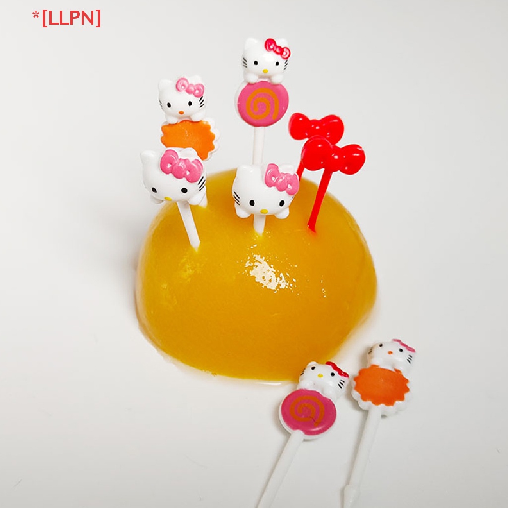 Bộ 8 Nĩa Ăn Trái Cây / Tráng Miệng Mini Họa Tiết Hoạt Hình Dễ Thương Có Thể Tái Sử Dụng Cho Bé