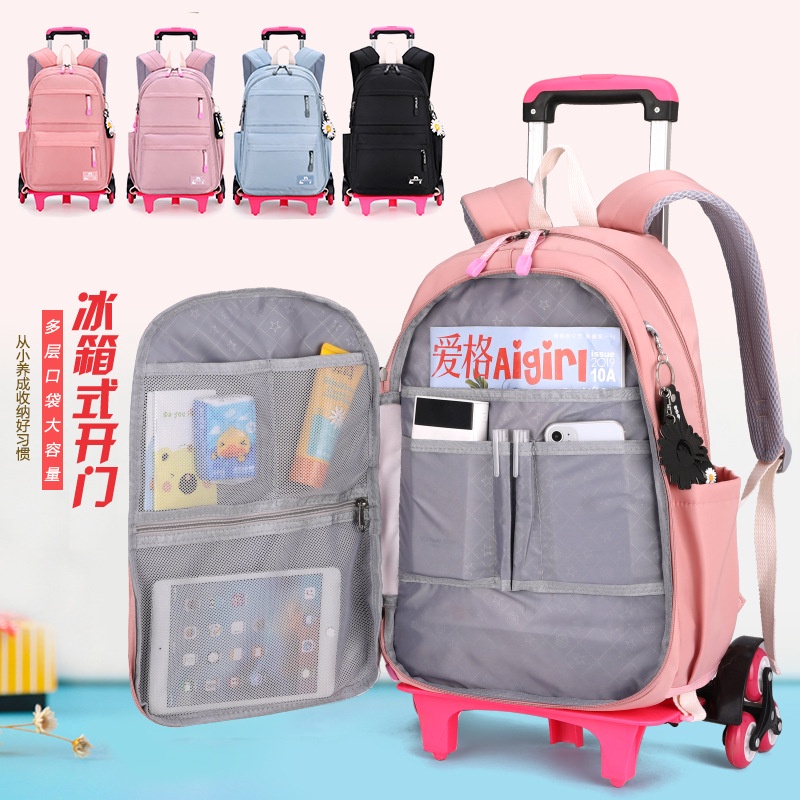 Ba Lô Đi Học Dạng Kéo 6 Tờ 17 Inches Cho Bé