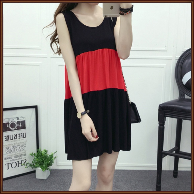 Đầm Không Tay Nhiều Lớp Dáng Rộng Màu Sắc Thời Trang Mùa Hè Dành Cho Nữ