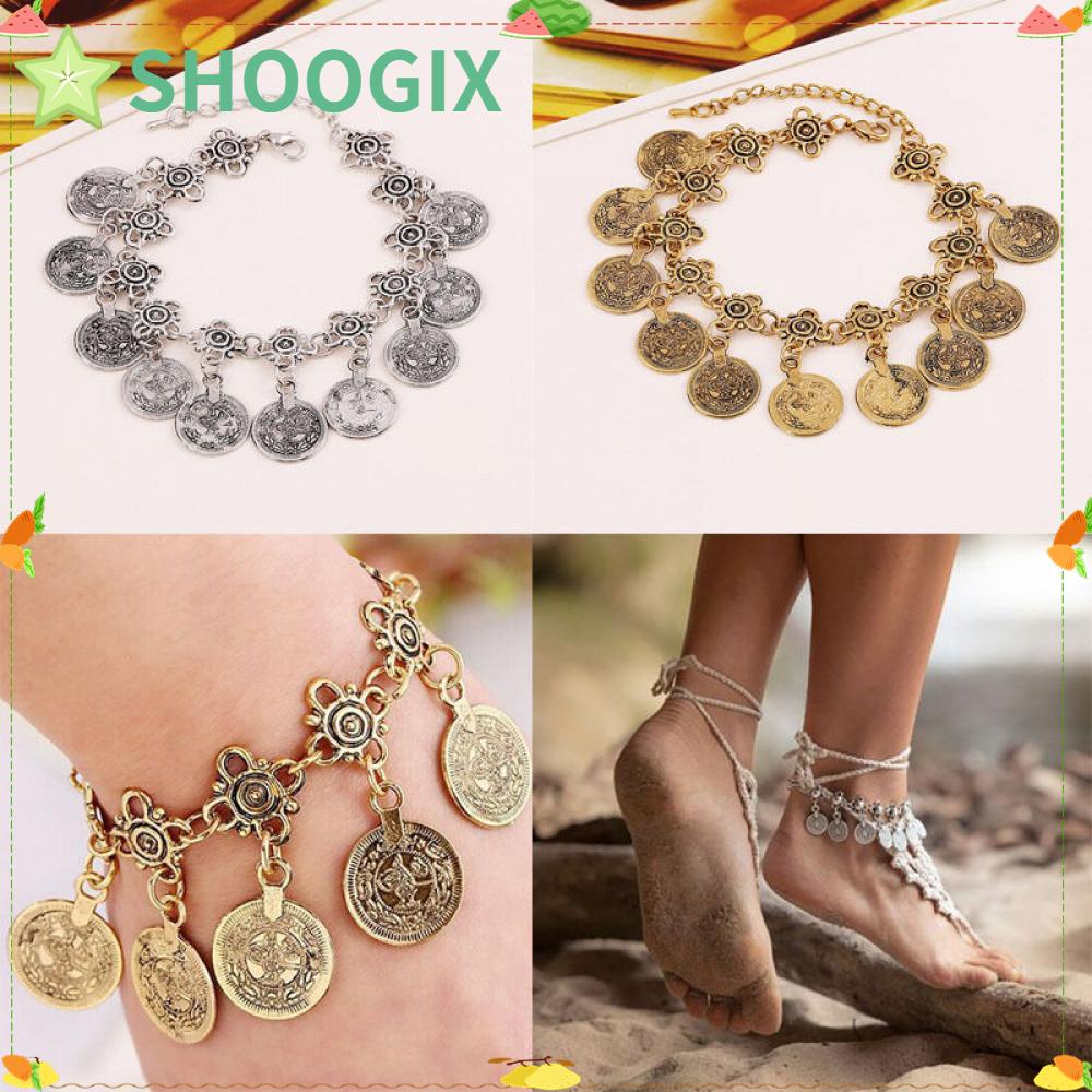 Lắc Chân Đính Đồng Xu Phong Cách Bohemian Cổ Điển Cho Nữ