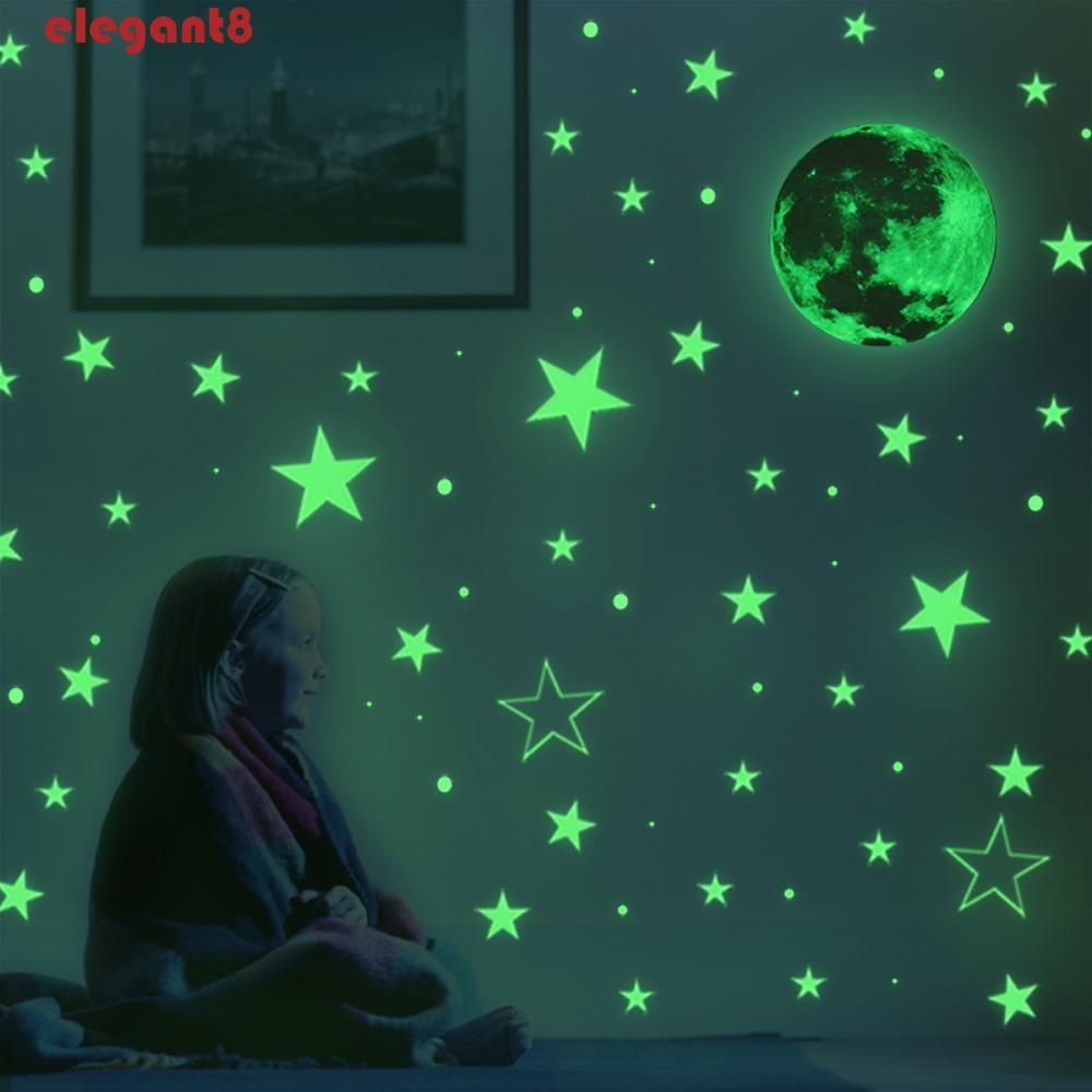 Miếng Dán Tường Trang Trí Hình Cây Cối Màu Dạ Quang Sáng Tạo