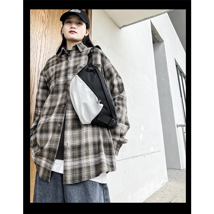 Túi Đeo Chéo Ngực Chống Thấm Nước Phong Cách Hàn Quốc Đơn Giản Dành Cho Nam Nữ