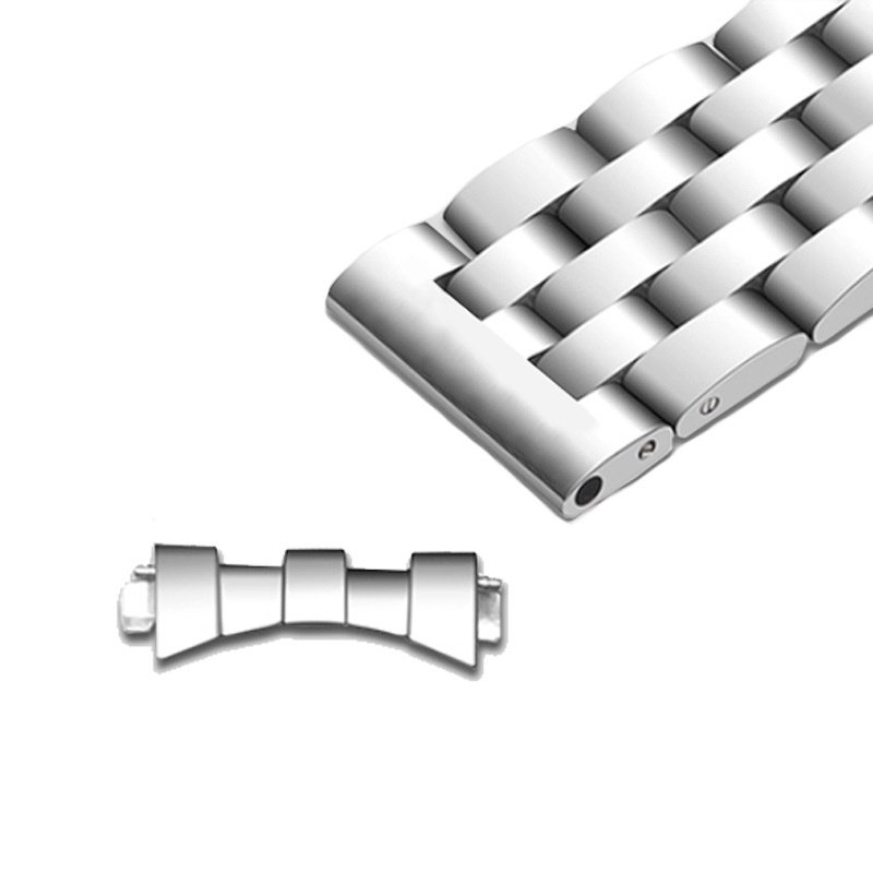 Dây Đeo Đồng Hồ Bằng Thép Không Gỉ Trơn 5 Bước 20mm 22mm 24mm