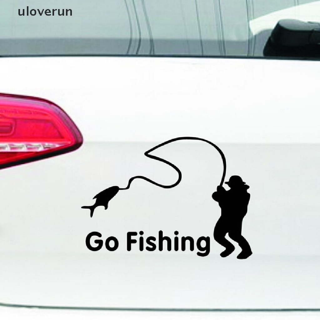 1 X Nhãn Dán Phản Quang Chống Nước Hình Câu Cá Màu Đen vn Cho Xe Hơi uloverun 1 X