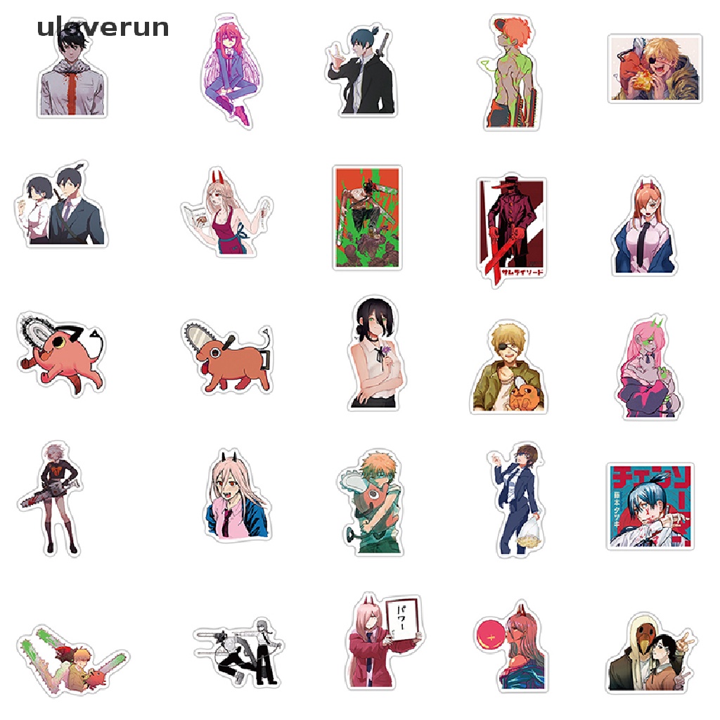 Bộ 50 Miếng Dán Trang Trí Ván Trượt / Va Li Họa Tiết Graffiti Phối Dây Xích Cá Tính