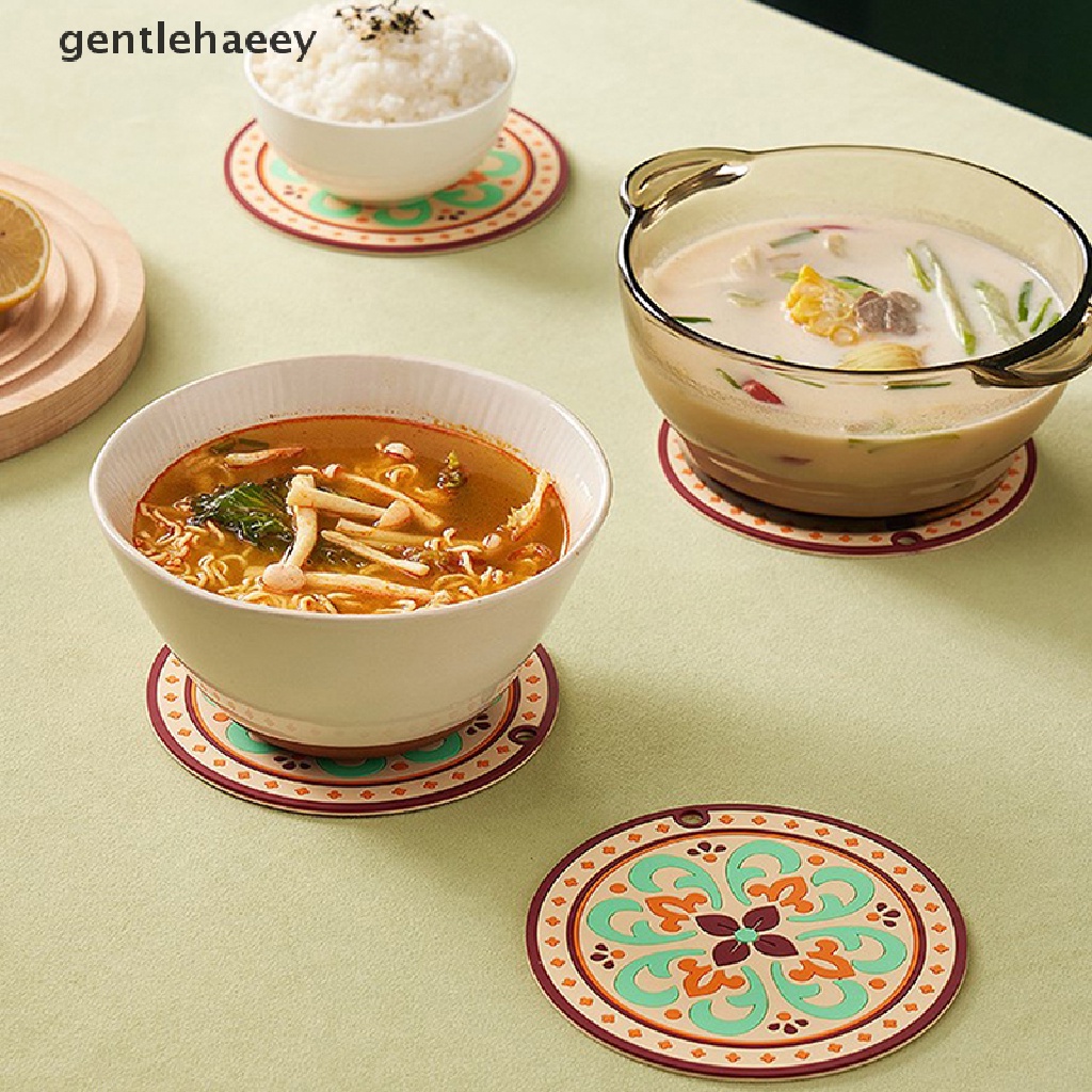 Gent Đế Lót Cốc Bằng PVC Chịu Nhiệt Cao Chống Thấm Nước Retro