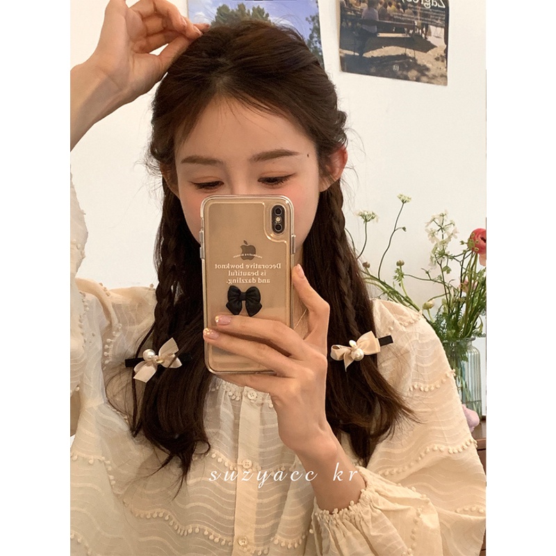 Kẹp Tóc Hình Nơ Đính Ngọc Trai Phong Cách Retro Pháp Hàng Mới 2023 Dành Cho Bạn Nữ