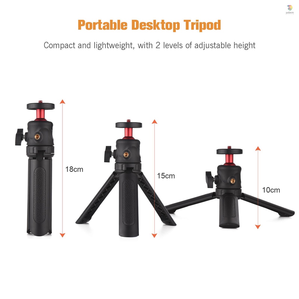 Bộ Giá Đỡ Ba Chân Đa Năng Andoer Kèm Giá Đỡ Điện Thoại Kép 4 Ngàm Lạnh + Tripod Để Bàn Cho Vlog Live Streaming Oline Vi