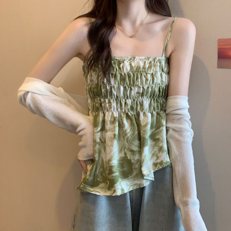 Jiashucheng Áo Hai Dây Nhuộm Màu Phong Cách Pháp Thời Trang Xuân Thu Cho Nữ