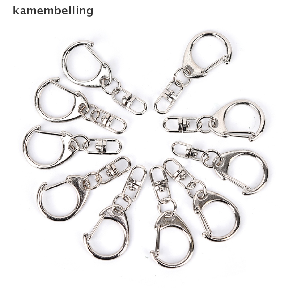 Set 10 Vòng Móc Khóa Ngắn Màu Bạc Bóng DIY