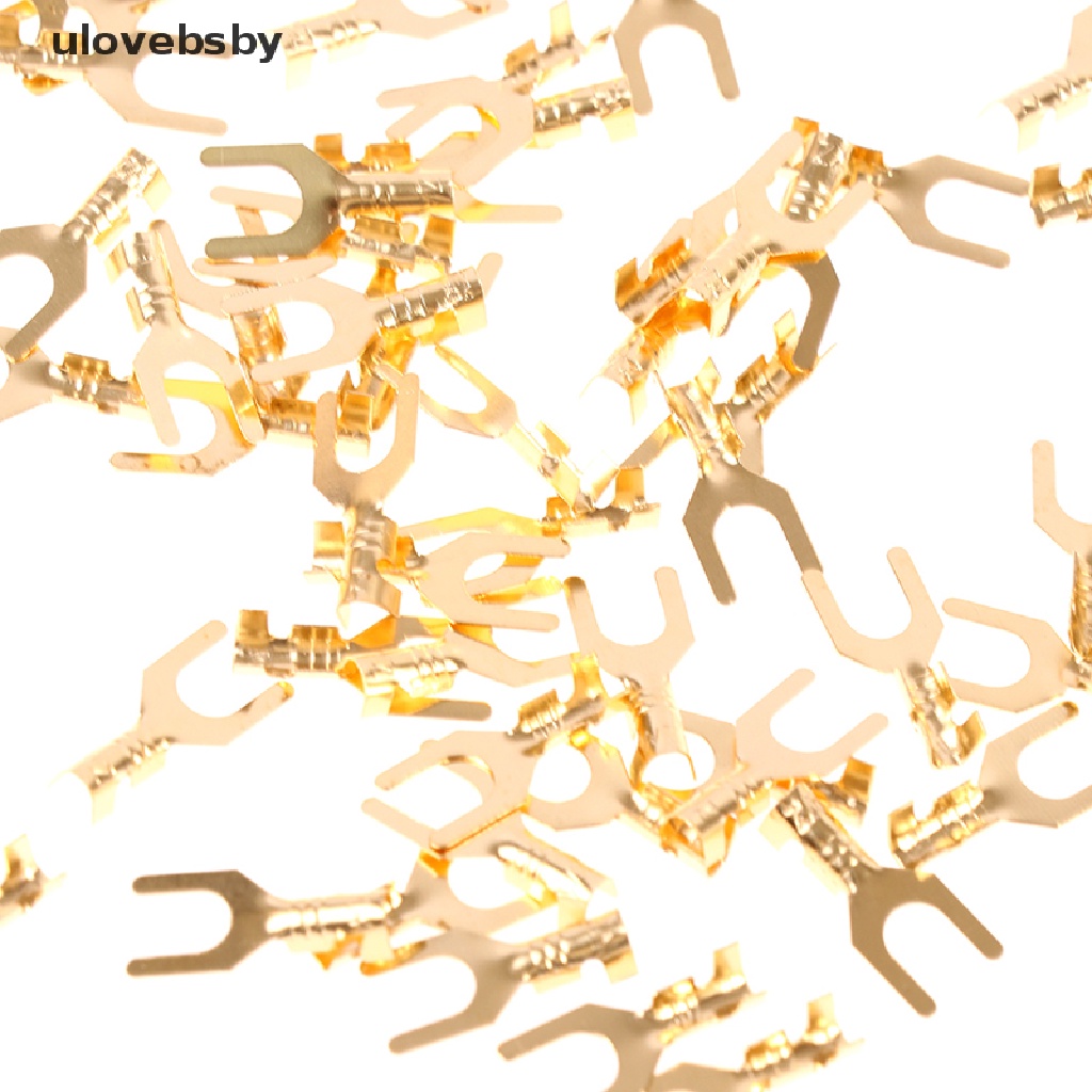 Set 100 Đầu Nối Dây Điện Mạ Vàng / Bạc Dành Cho Loa Xe Hơi