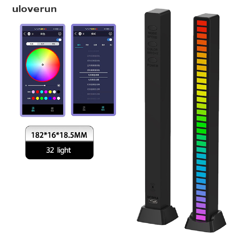 Uloverun Đèn Ngủ RGB Điều Khiển Bằng Âm Thanh Tạo Không Khí Ban Đêm Trang Trí Nhà Ở vn