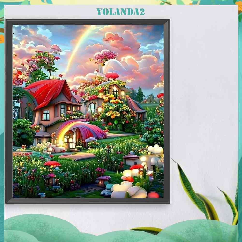 Tranh Đính Đá Kim Cương Toàn Bộ 5D DIY Hình Vẽ Ngôi Nhà