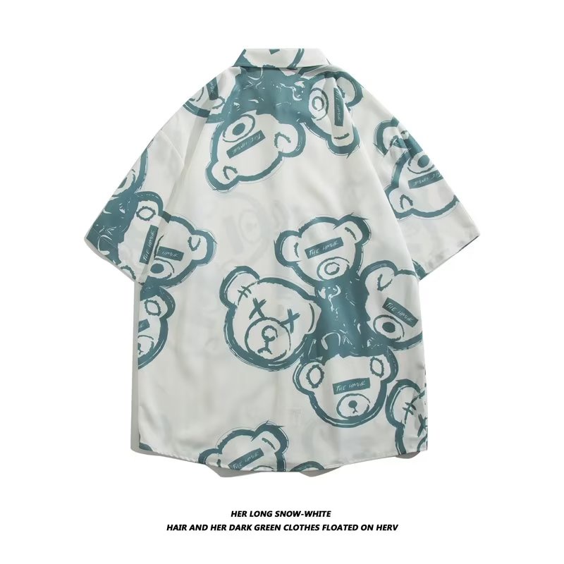 Áo Sơ Mi Tay Lỡ In Họa Tiết Thời Trang Phong Cách Harajuku Cho Nam