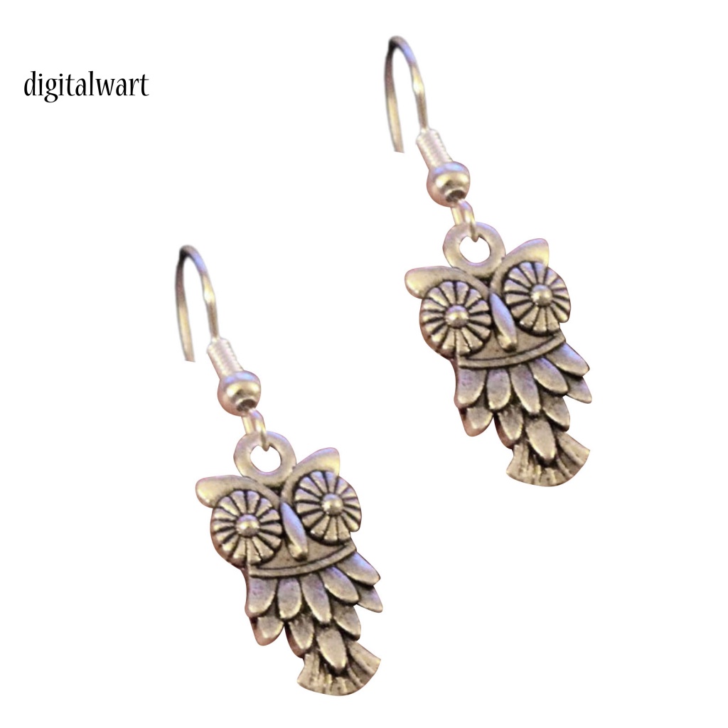 Kỹ Thuật Số| 1 Đôi Bông Tai Móc Hình Chim Cú Bằng Hợp Kim Kẽm Phong Cách Bohemian Dành Cho Nữ